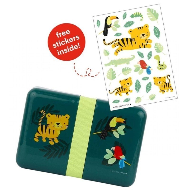 A Little Lovely Company A Little Lovely Company A Little Lovely Company Śniadaniówka Lunchbox Tygrysek z naklejkami 8719033868854