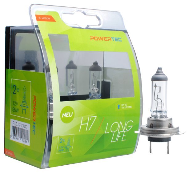 M-Tech ptzll7 Duo H7 żarówki halogenowe 55 W Long Life, liczba 2 PTZLL7-DUO