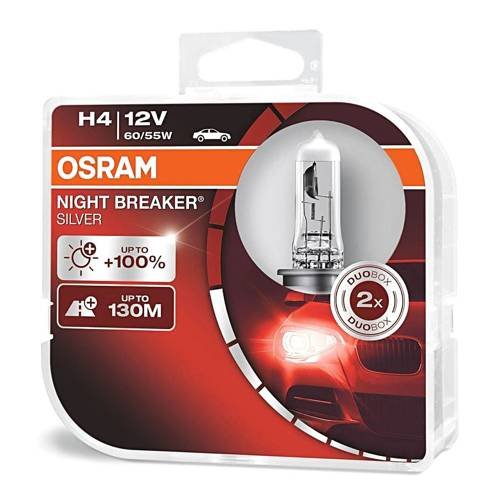 Żarówki H4 Osram Night Breaker Silver +100% - 2szt