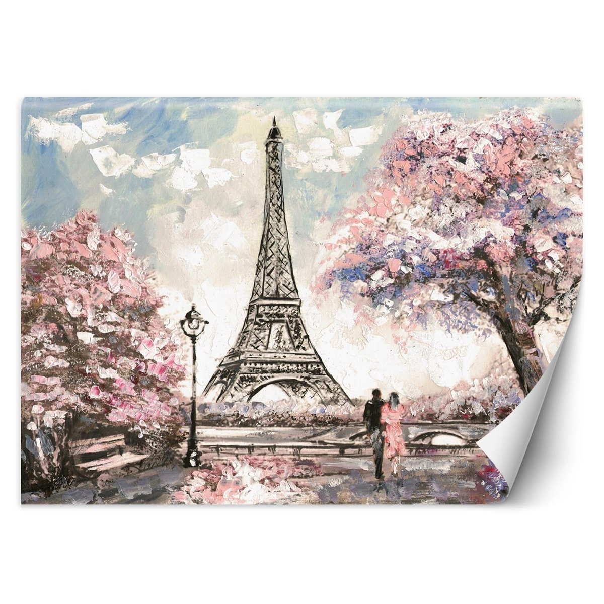 Zdjęcia - Tapeta Fototapeta, Paryż Wieża Eiffla jak malowany różowy (Rozmiar 150x105)
