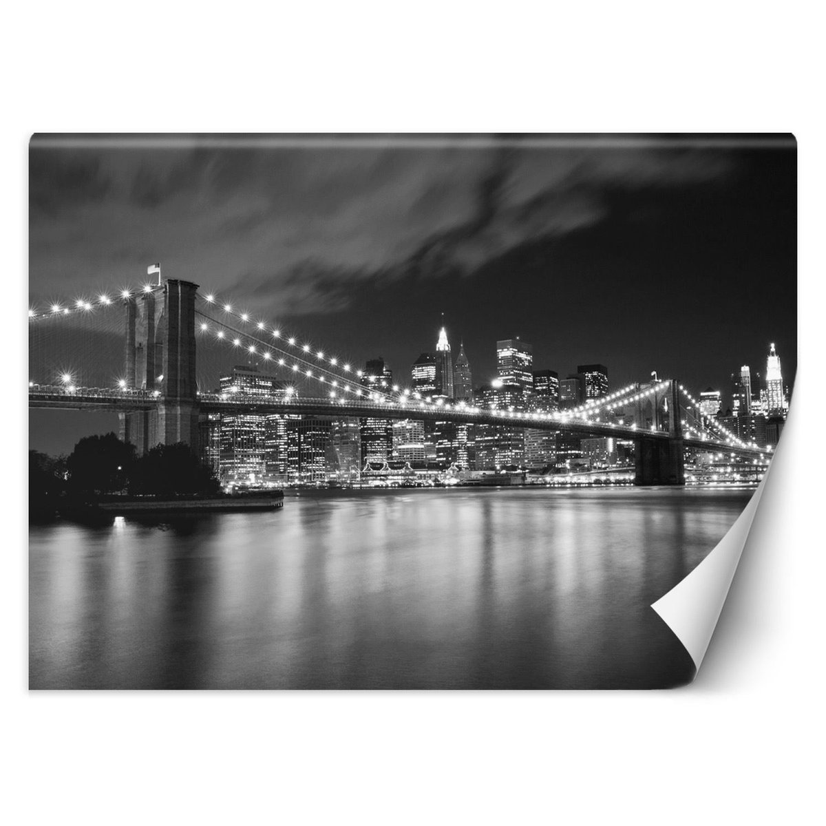 Fototapeta, Most Brookliński nocą, Nowy Jork (Rozmiar 150x105)