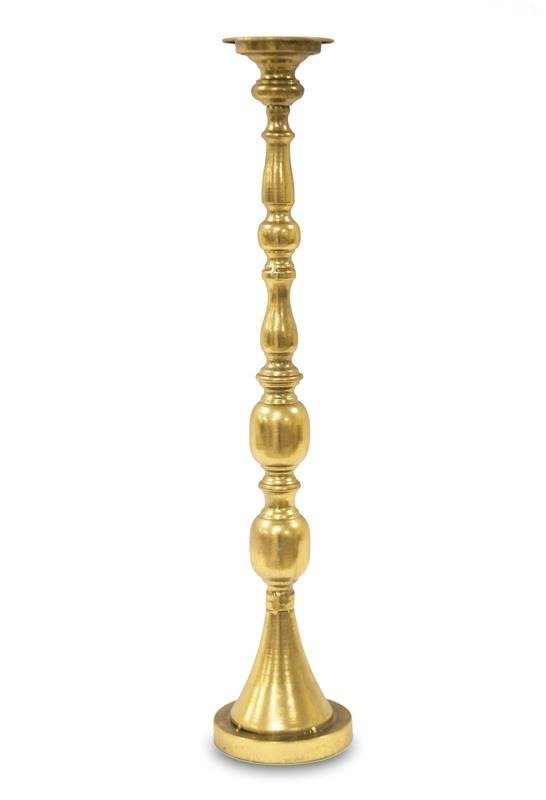 Podłużny Złoty Świecznik z Metalu Elegancki H:74cm