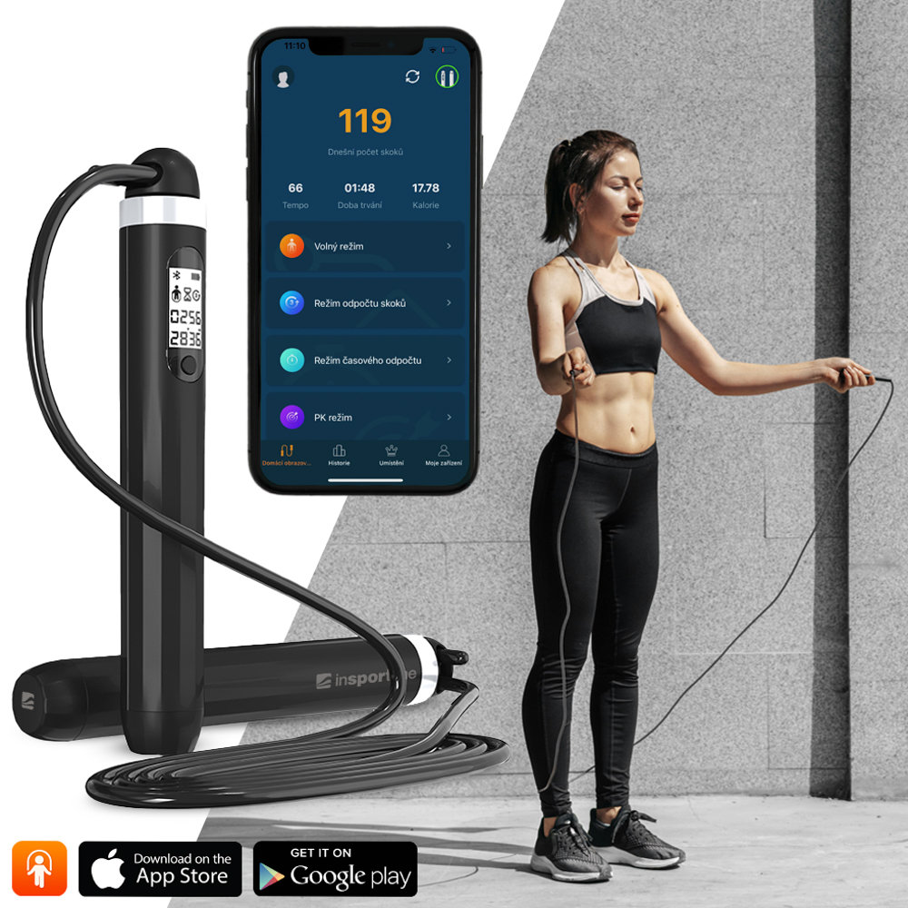 Insportline Inteligentna skakanka fitness smart z bluetooth Jumpsmart, Biały 23511-1