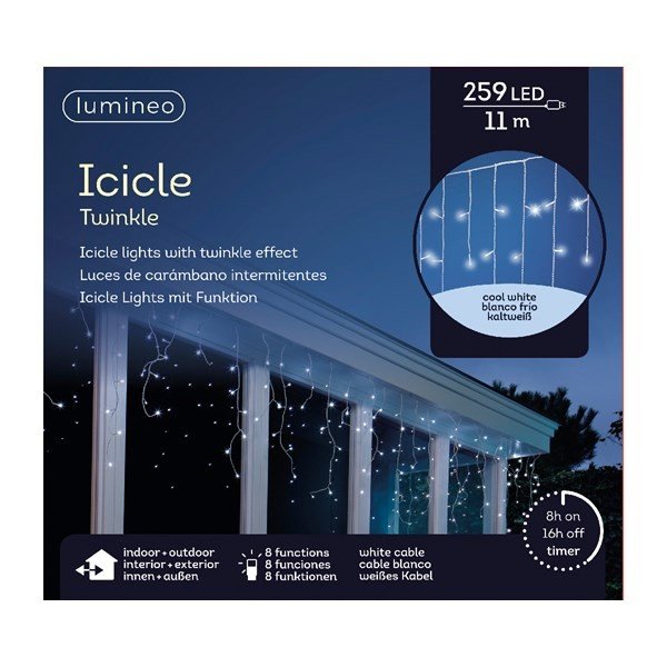 Lumineo lumineo lampom Twinkle ICI clelight, zewnętrzne, 11 m, 259 LED, biała, a także przewodów kaltweisse diody 494827 494827