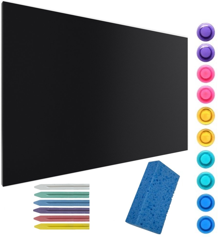 Allboards Tablica magnetyczna metalowa KREDOWA CZARNA 60x40cm MetalBoards blacha z nadrukiem na wszystkie rodzaje magnesów + zestaw akcesoriów GRATIS MB64_00027