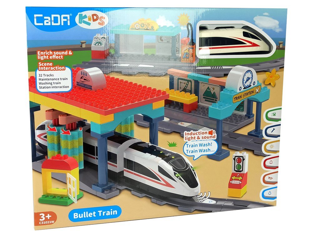 Import LEANToys Klocki Pociąg Stacja Kolejowa CADA 108 Elementów 9197