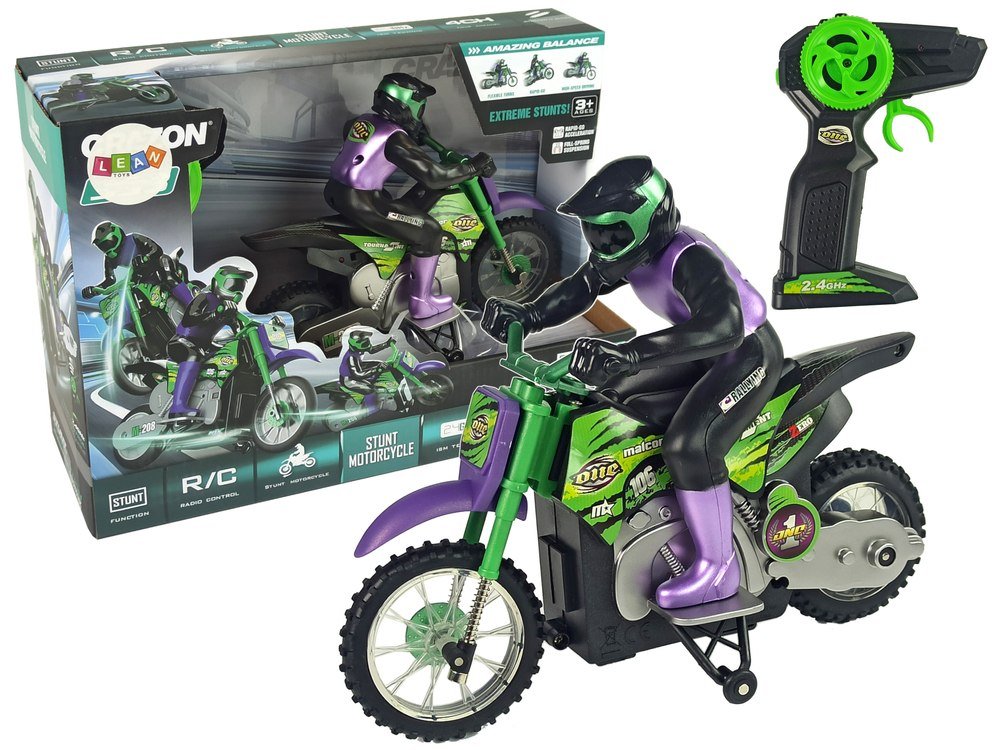 LEANToys Motor Crossowy Zdalnie Sterowany 1:18 2.4G Fioletowy 15 km/h 7732