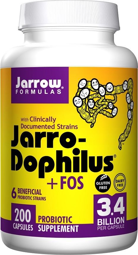 JARROW FORMULAS Jarro-Dophilus + FOS (Mieszanka szczepów probiotycznych oraz fruktooligosacharydy) 200 Kapsułek