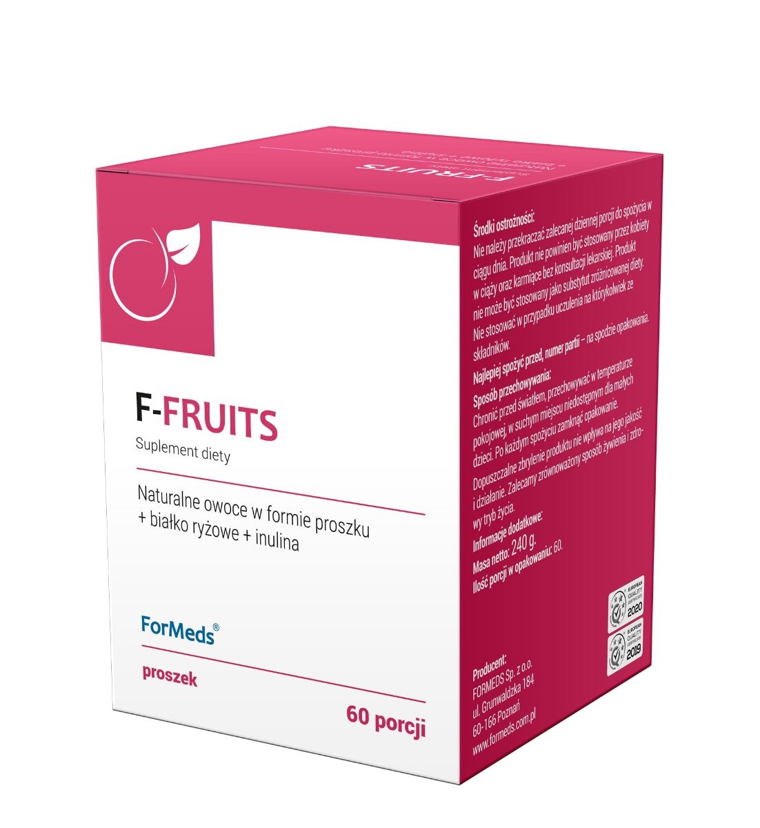 ForMEDS F-Fruits Proszek 240 g Naturalne Owoce + Białko ryżowe FMS-128
