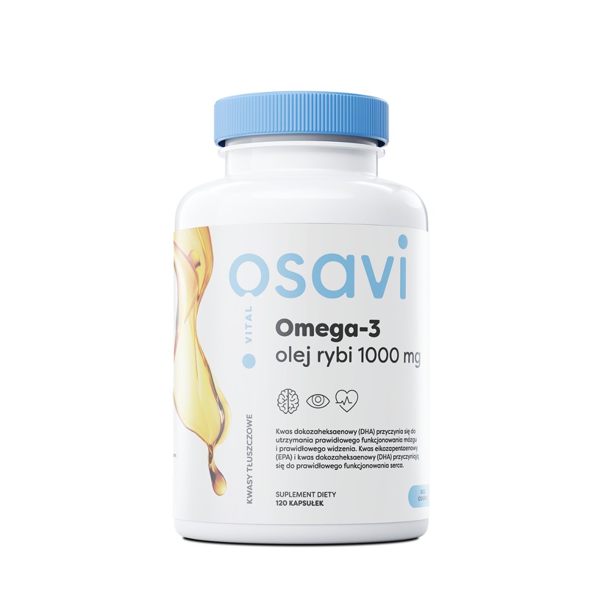 OSAVI Omega-3 Olej Rybi 1000mg 120 Kapsułek żelowych Cytryna