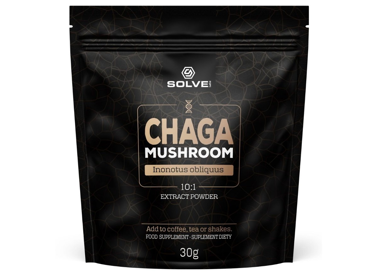 Chaga (Błyskoporek Podkorowy) 10:1 Mushroom Powder 30g SOLVE LABS