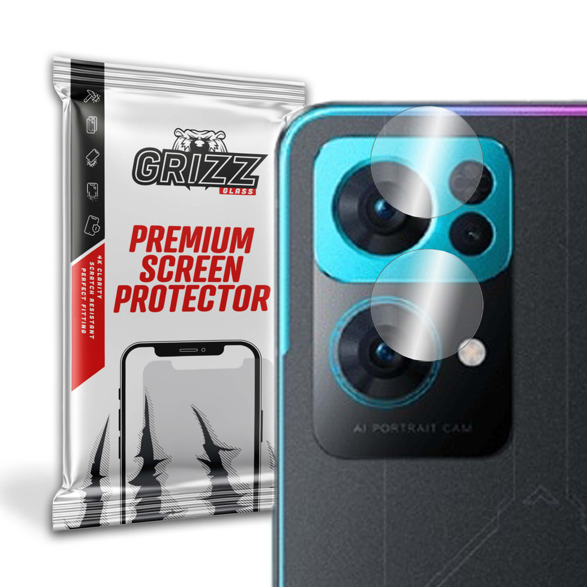 GrizzGlass HybridGlass Camera szkło hybrydowe na obiektyw do Oppo Reno 7 Pro League Of Legends 5G