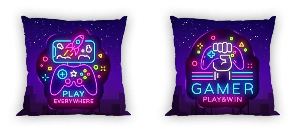 Faro Poszewka 40x40 bawełniana dwustronna na jasiek gamer neon 021_20211212144516
