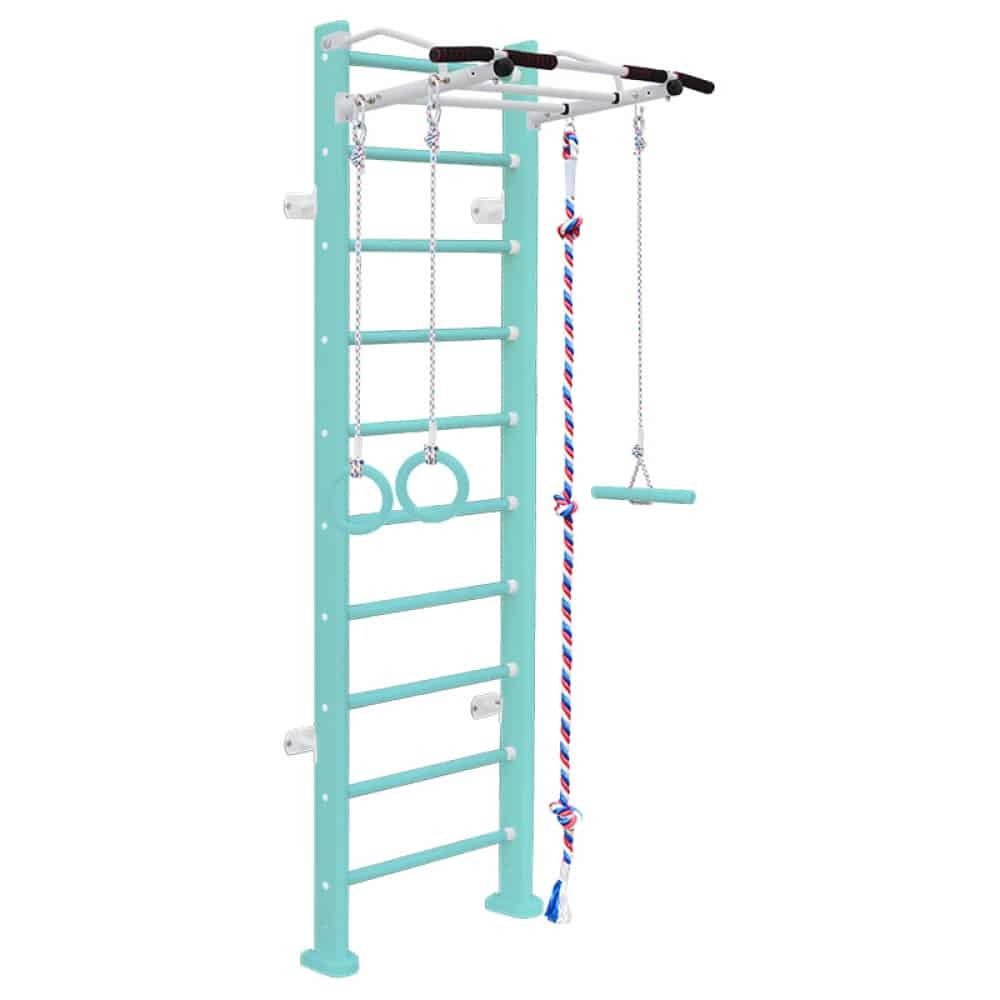 Wallbarz Drabinka gimnastyczna drewniana Adler turkusowa 33400