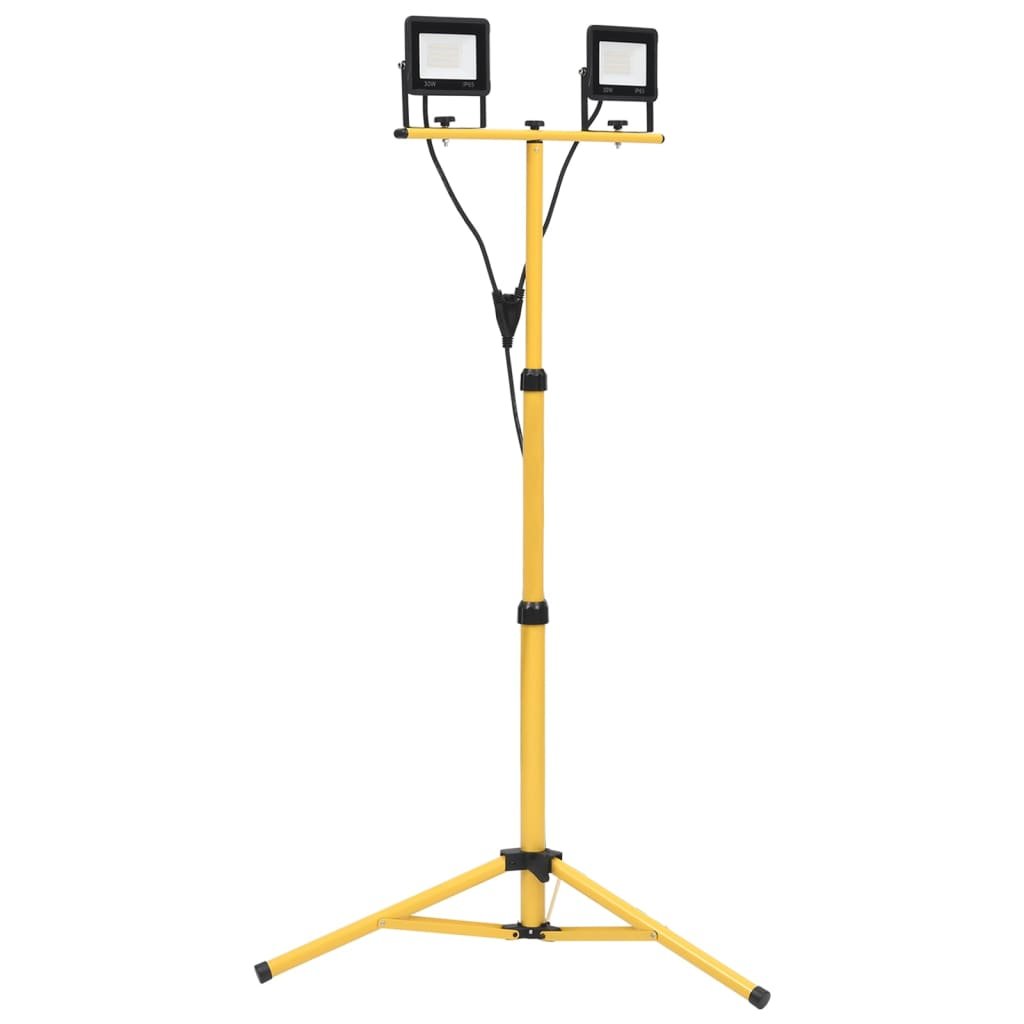 shumee Reflektor LED ze stojakiem 2x30 W zimne białe światło