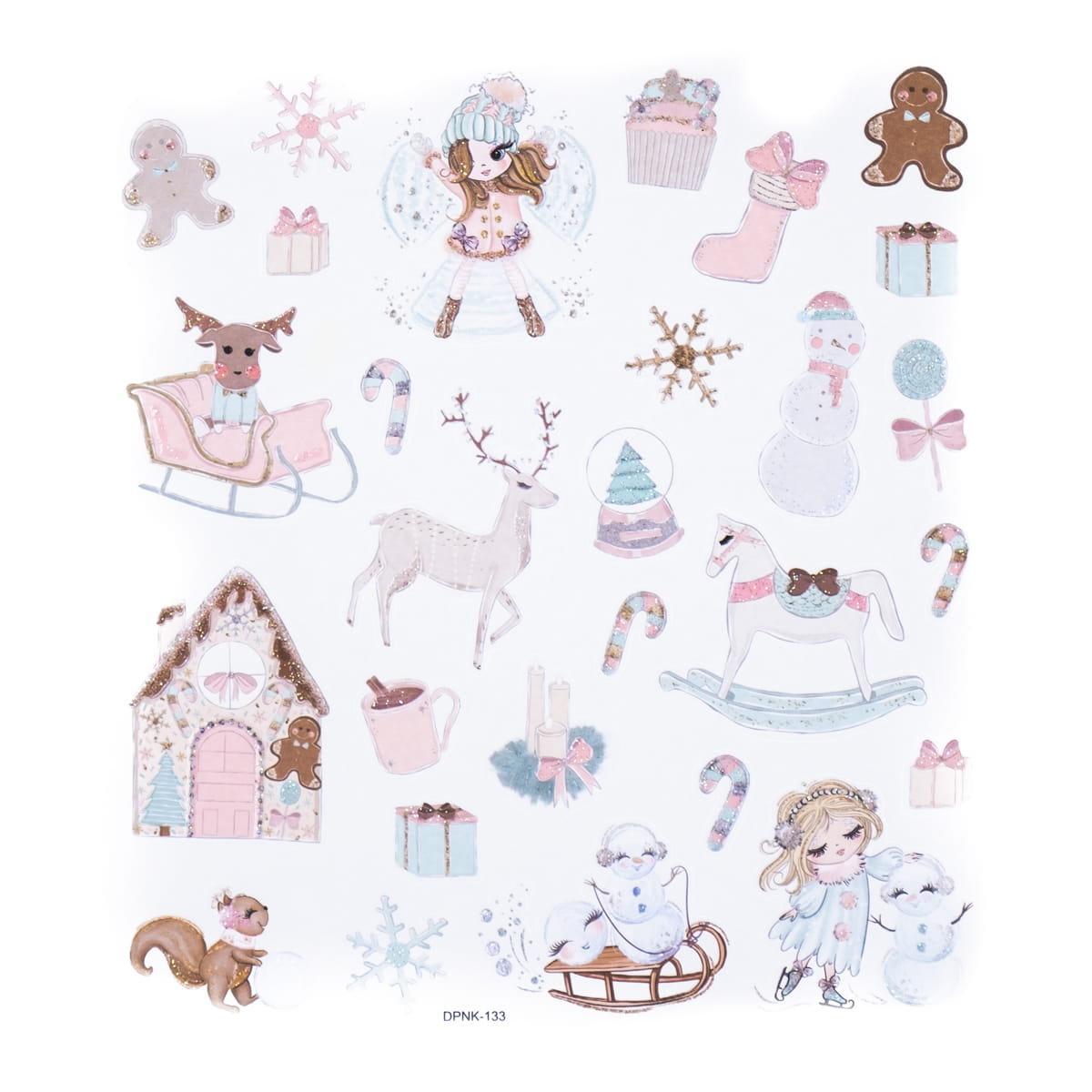 Naklejki Z Brokatem Frosty Pastels 26 Szt. Dalprint
