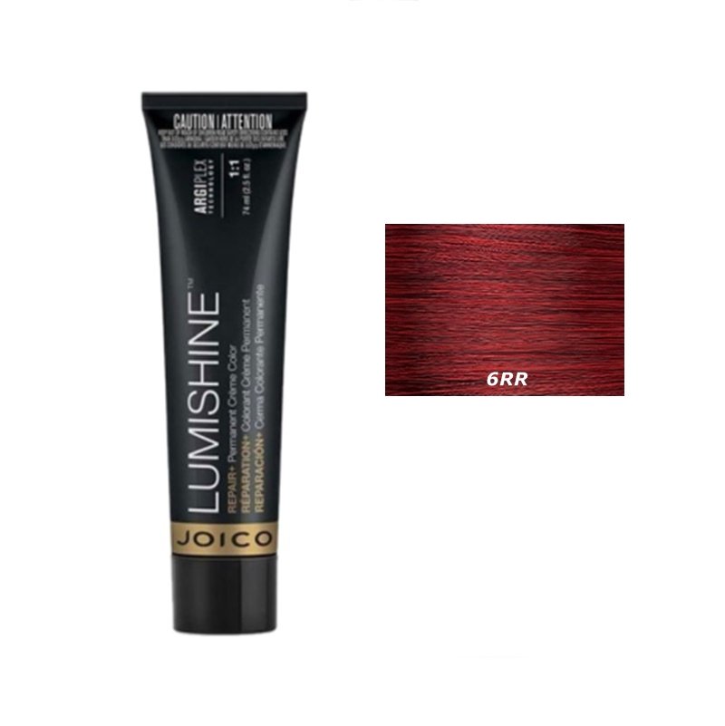 Joico Lumishine Permanent Creme | Trwała farba do włosów - kolor 6RR podwójnie czerwony ciemny blond 74ml
