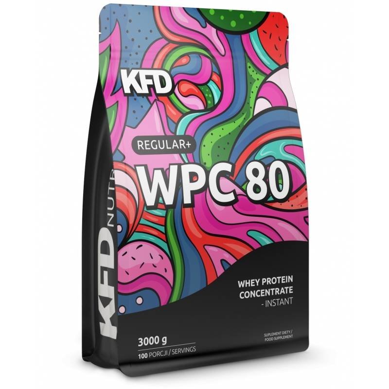 KFD REGULAR+ WPC 80 3000 G (BIAŁKO SERWATKOWE INSTANT) karmelowo - mleczny odżywka