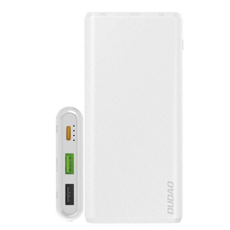Dudao Dudao power bank 10000mAh 18W Quick Charge Power Delivery 2x USB / 1x USB Typ C biały (K12PQ_W) K12PQ_W