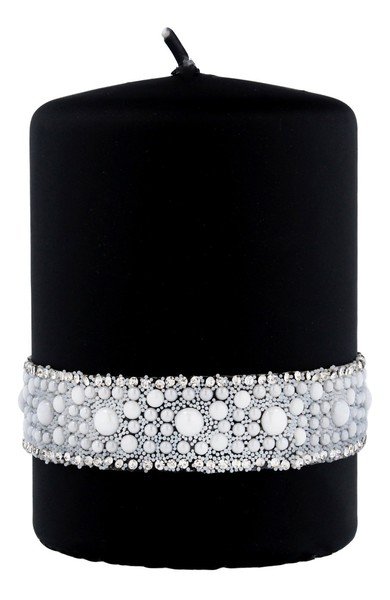 Artman SWIECE Świeca ozdobna Crystal Pearl walec mały czarny 1szt