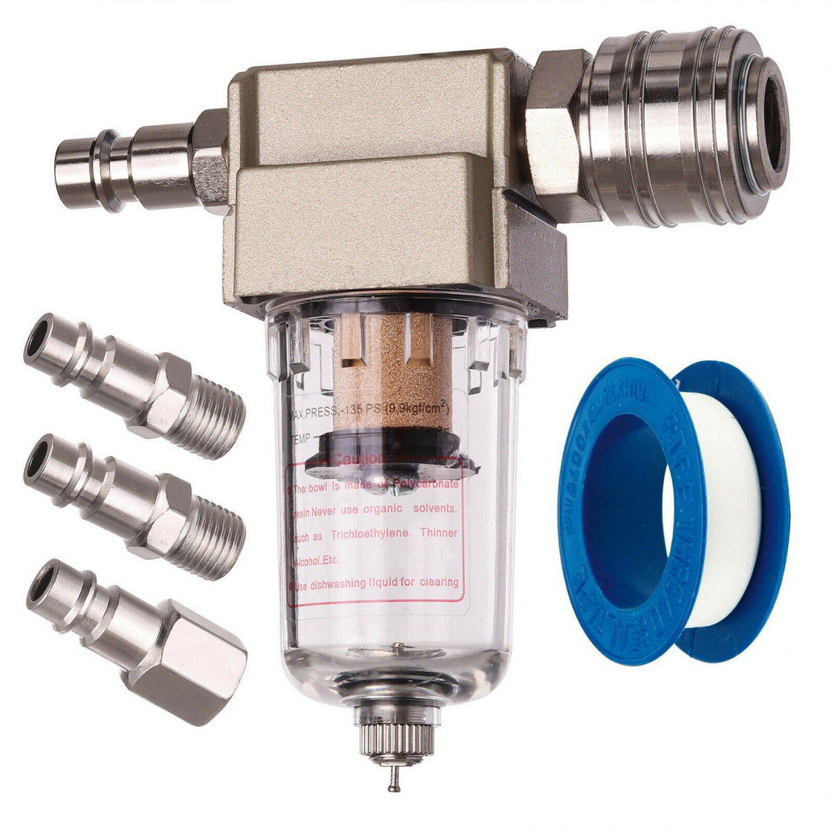Filtr Powietrza Odwadniacz 1/4 Separator + Złączki