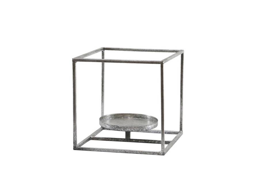 DecoHome Świecznik srebrny 19cm 39222-069