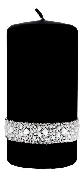 Artman SWIECE Świeca ozdobna Crystal Pearl walec średni czarny 1szt
