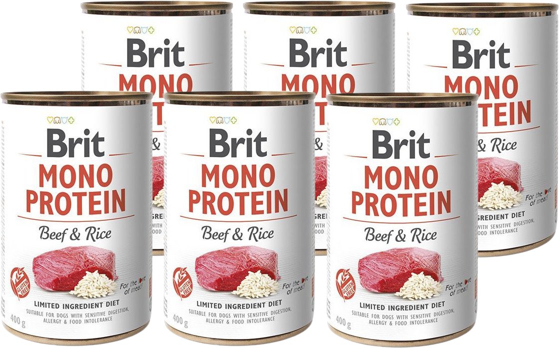 Brit MONO PROTEIN Beef Rice WOŁOWINA RYŻ Zestaw 6x 400g  od 95zł +DO 3% ZWROTU W PROGRAMIE LOJALNOŚCIOWYM ZEST MP-BEEFR-6