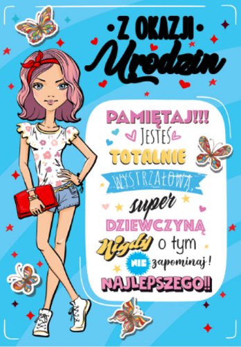 Kartka na Urodziny dla nastolatki Bueno14