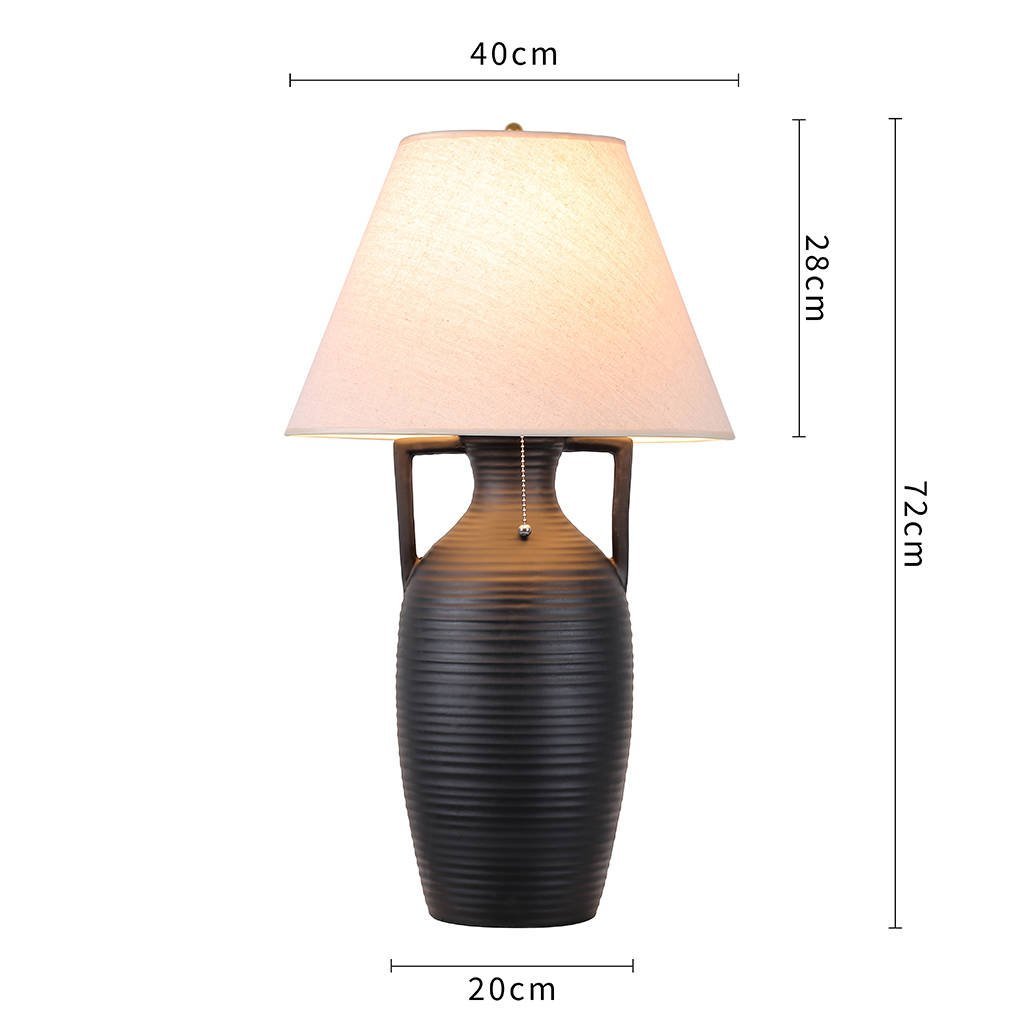 Lampa stołowa ceramiczna HELLADA czarna
