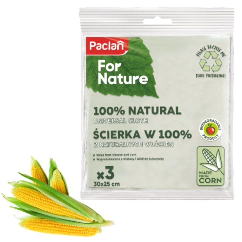 For Nature Bio Ściereczki z wiskozy kukurydzy 3szt