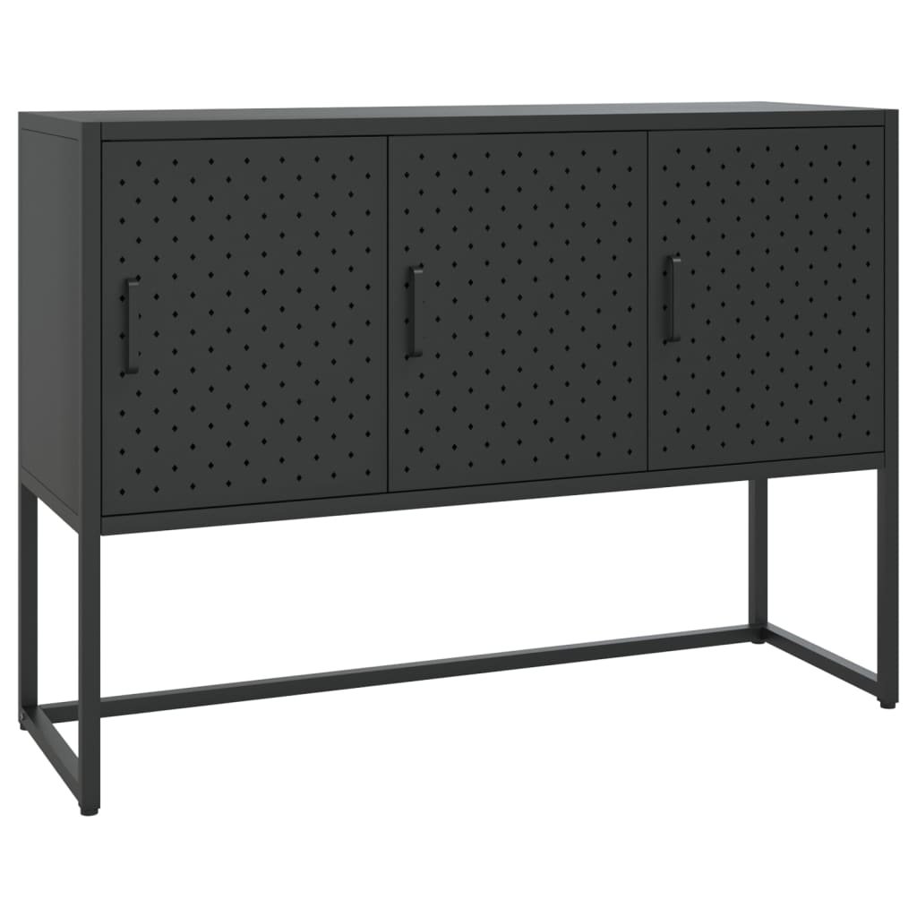 vidaXL Lumarko Szafka boczna, czarna, 105x35x75 cm, stal! 335868