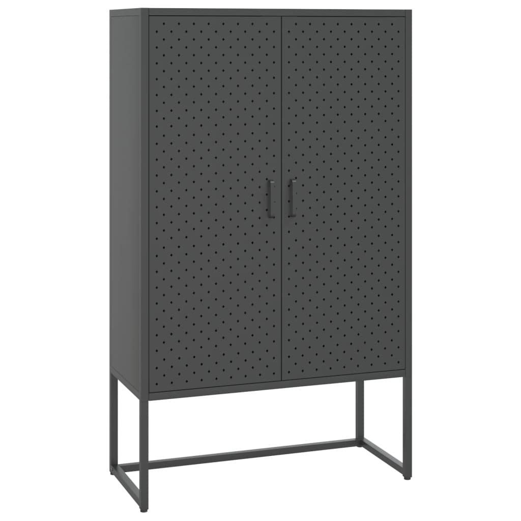 vidaXL Szafka, antracytowa, 80x35x135 cm, stal