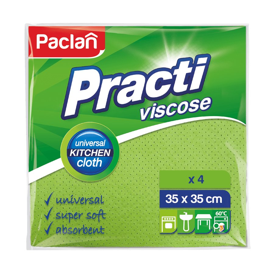 Paclan Practi 35X35 Ściereczki Wiskozowe 4 Sztuki