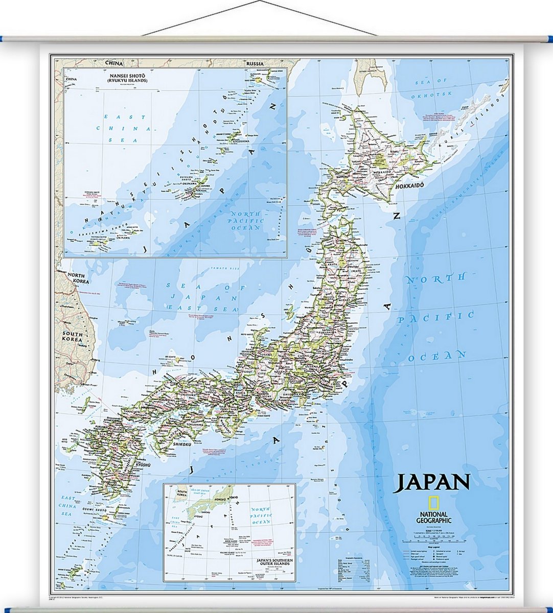 Japonia Classic mapa ścienna polityczna, 1:3 115 000, National Geographic