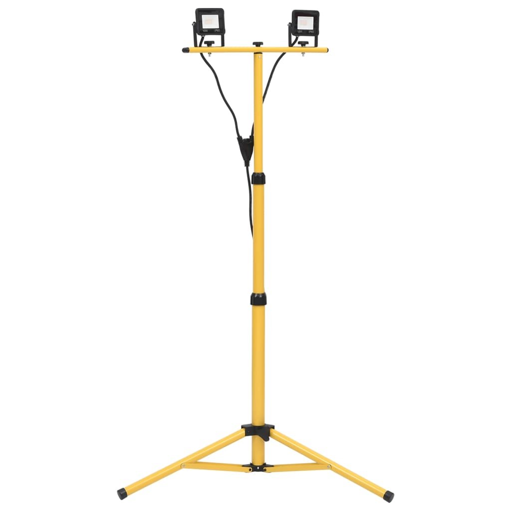 vidaXL Reflektor LED ze stojakiem 2x10 W ciepłe białe światło 149653