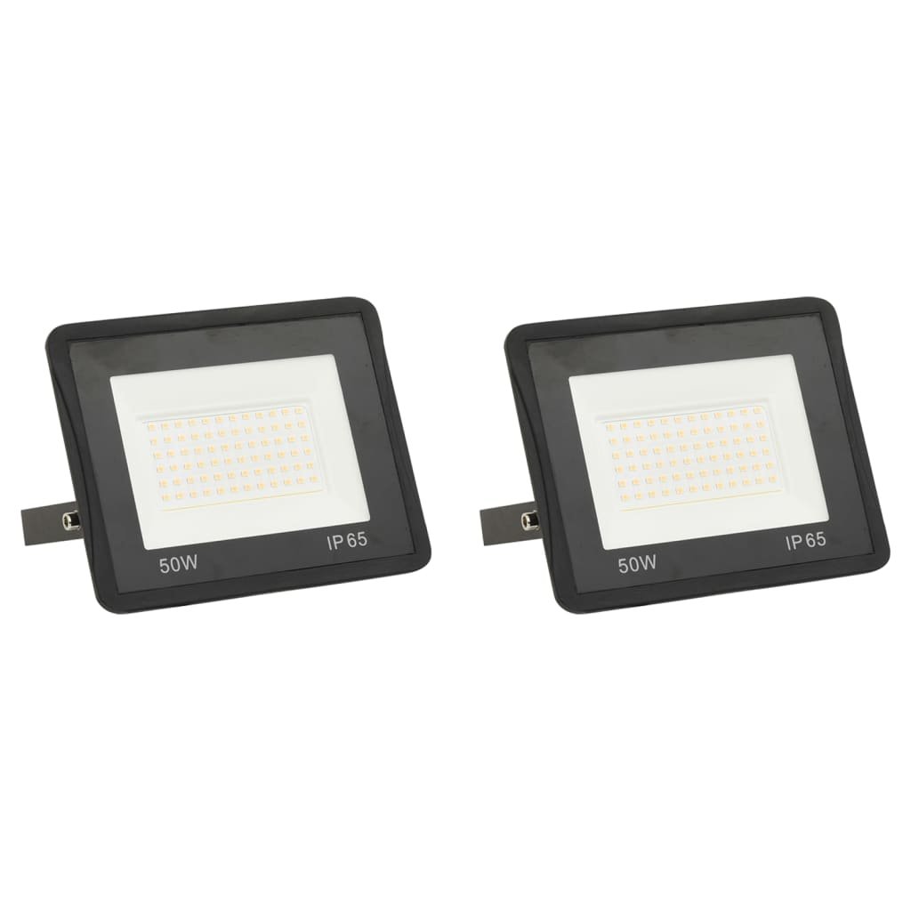 vidaXL Naświetlacz Reflektory LED 2 szt. 50 W ciepłe białe światło 149612