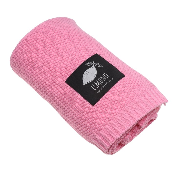 Lemonii, Kocyk Niemowlęcy, 100% Bawełniany, Dla Dzieci, Tkany, Róż