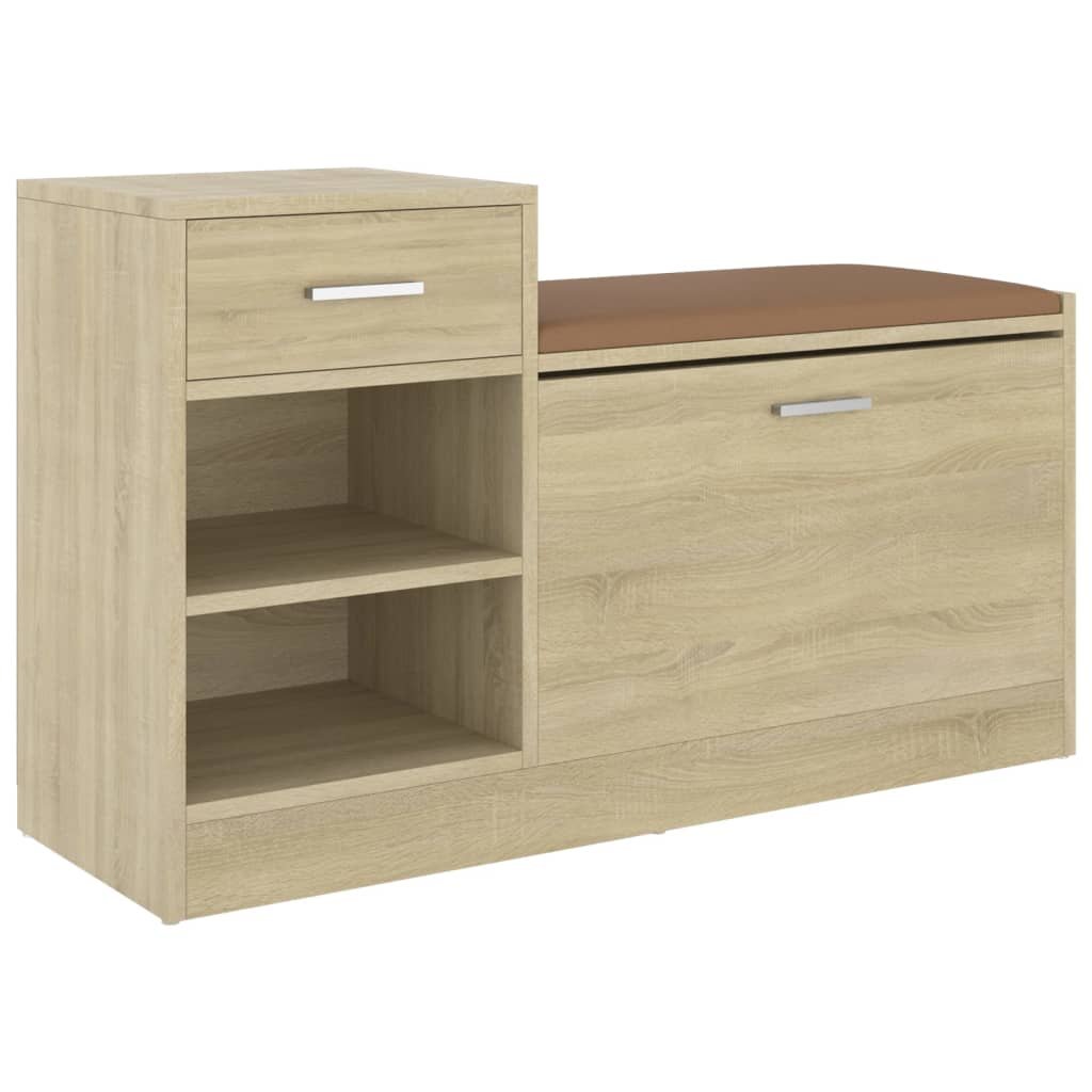 vidaXL Ławka z miejscem na buty, dąb sonoma, 94,5x31x57 cm, płyta
