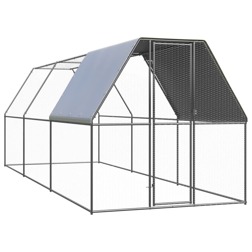 shumee shumee Klatka zewnętrzna dla kurcząt 2x6x2 m stal galwanizowana