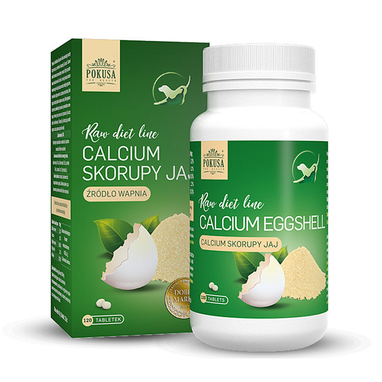 Pokusa Calcium RawDietLine Skorupy Jaj 120 tabletek - naturalne źródło wapnia