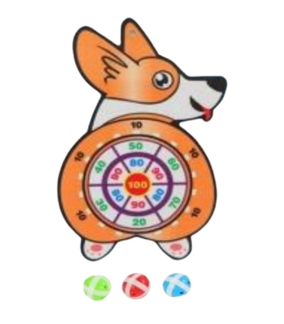 GRA NA RZEPY DART BEZPIECZNE RZUTKI TARCZA PIEN CORGI #E1
