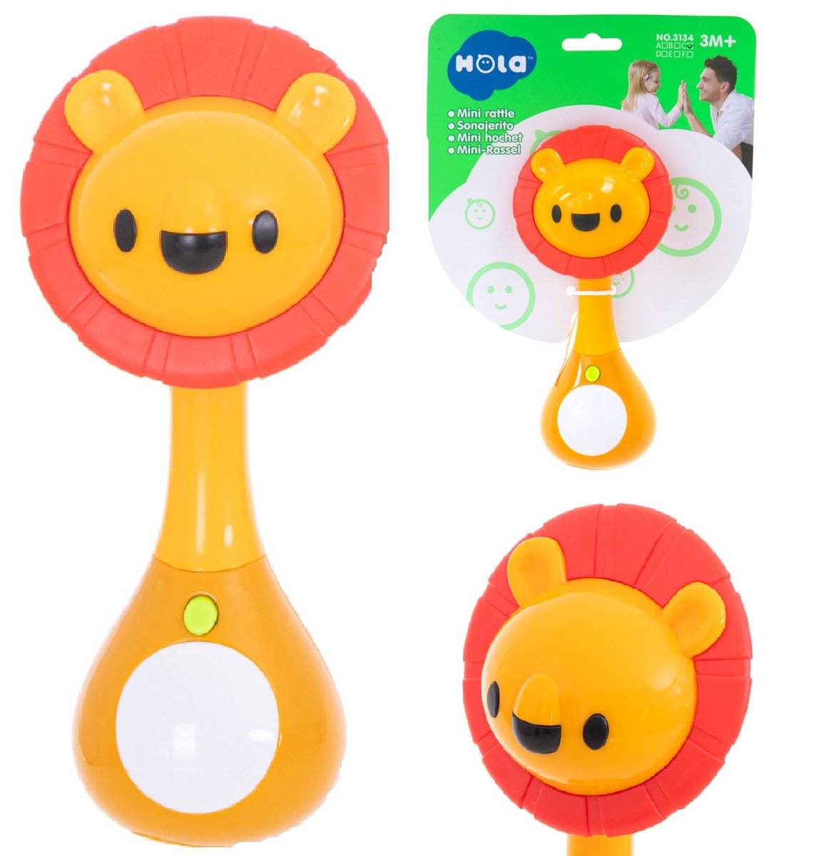 Grzechotka gryzak + dźwięki światełka lew HOLA