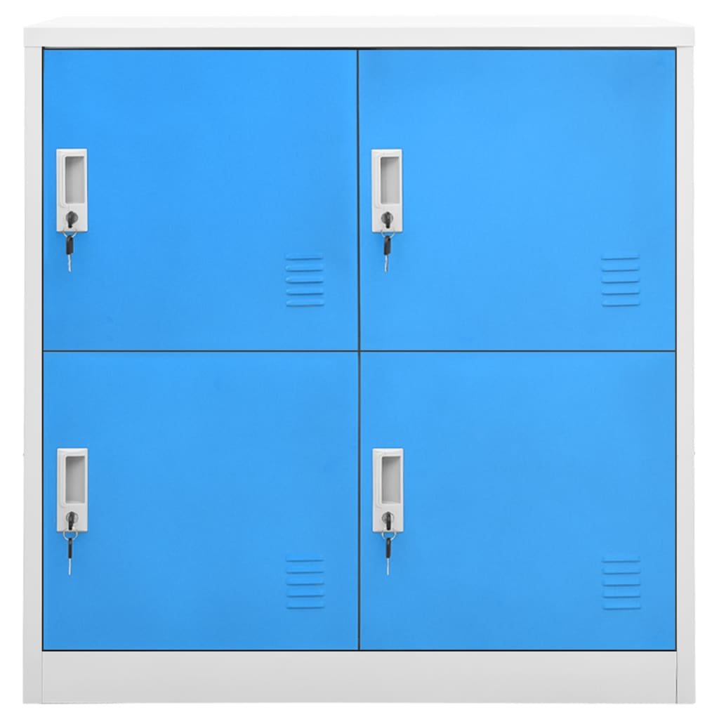 vidaXL Szafka zamykana na klucz, szaro-niebieska, 90x45x92,5 cm, stal
