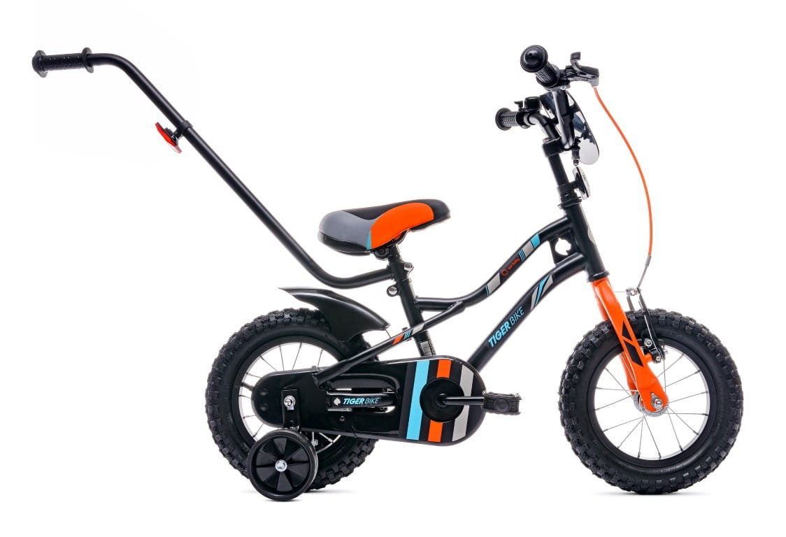 Sun Baby Tiger Bike 12 cali Czarno-pomarańczowo-turkusowy