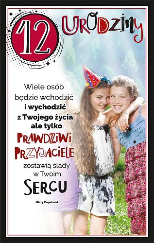 Kartka na 12 urodziny dla dziewczyny U98