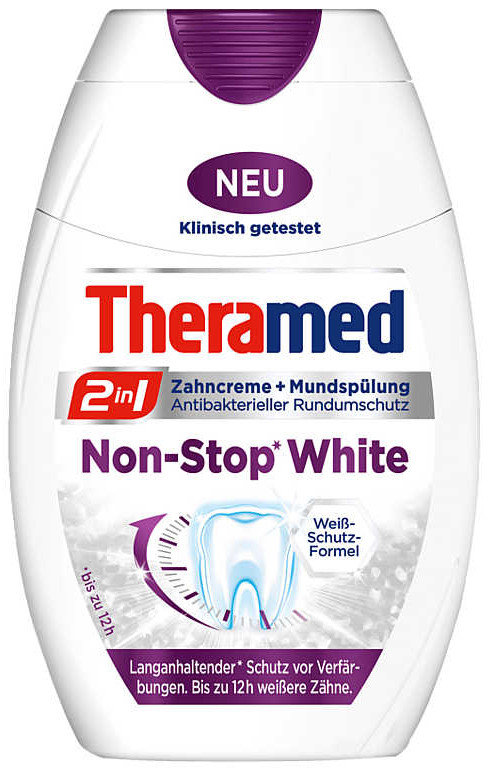 Фото - Зубна паста / ополіскувач Theramed 2in1 Non Stop White 75ml (pasta do zębów)