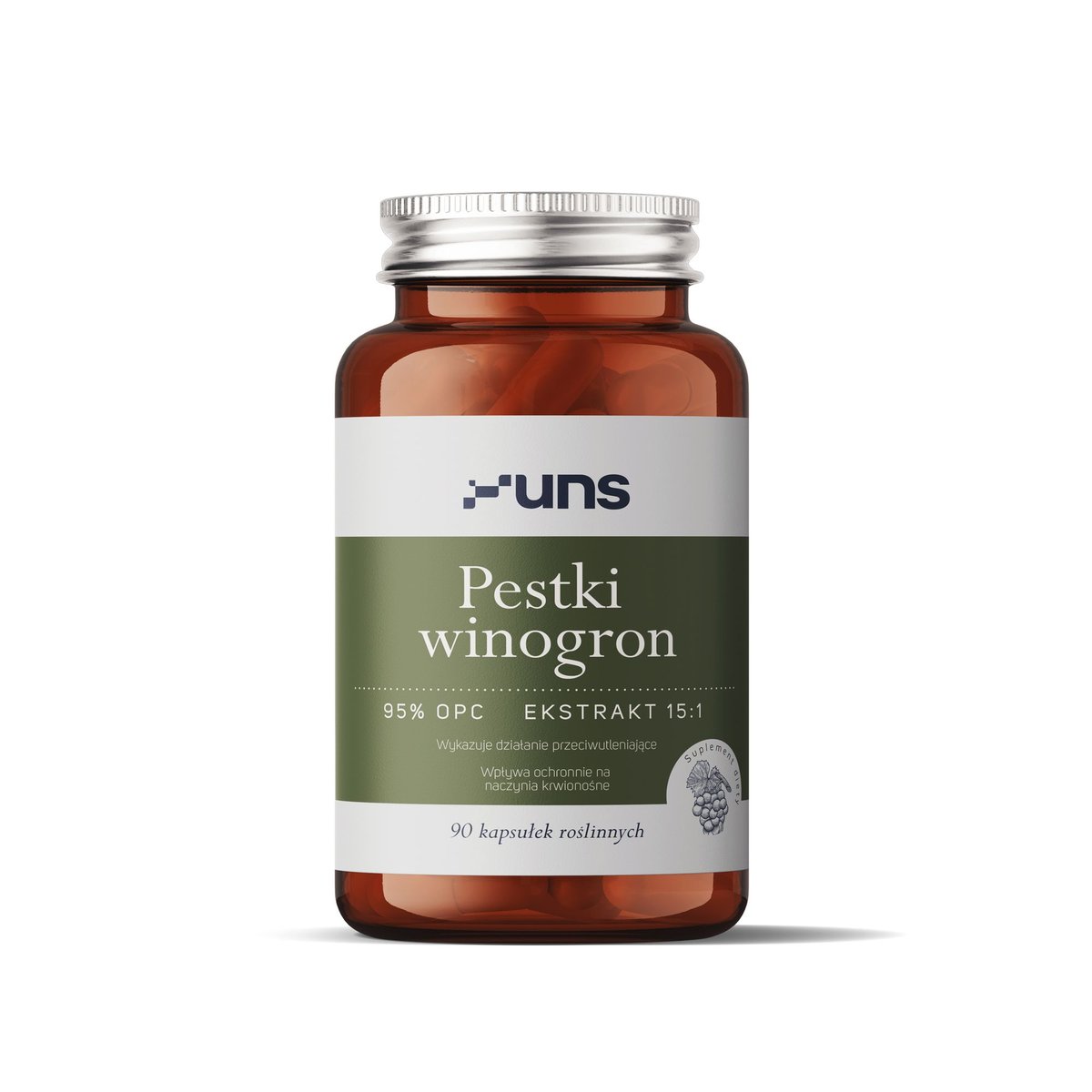UNS Pestki Winogron 95% Opc Ekstrakt 15:1 90vegcaps
