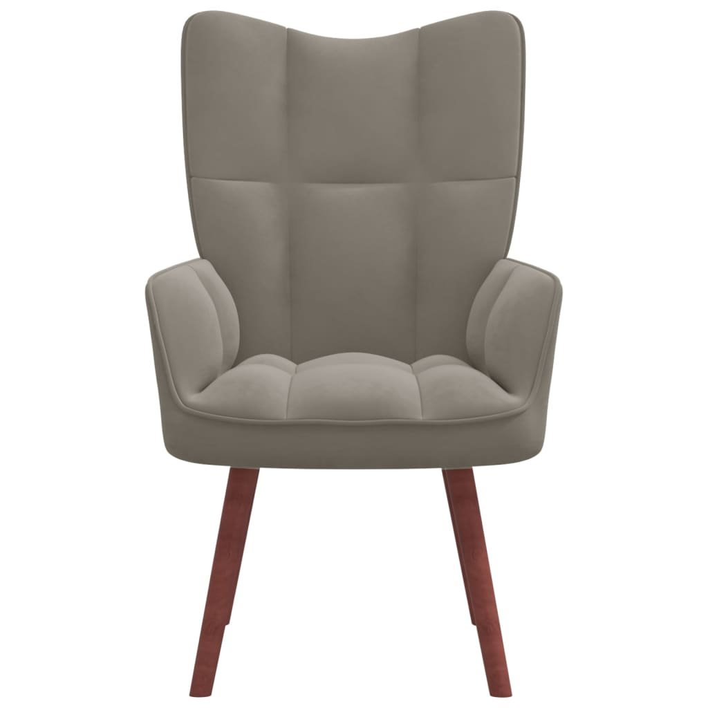 vidaXL Fotel jasnoszary obity aksamitem 328051