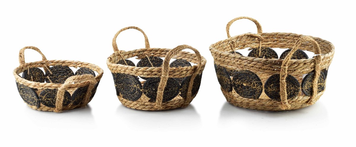 Lumarko Lumarko Komplet 3 Koszy 30xh:15cm/27xh:13cm/21xh:9cm HIWB2947 Mondex
